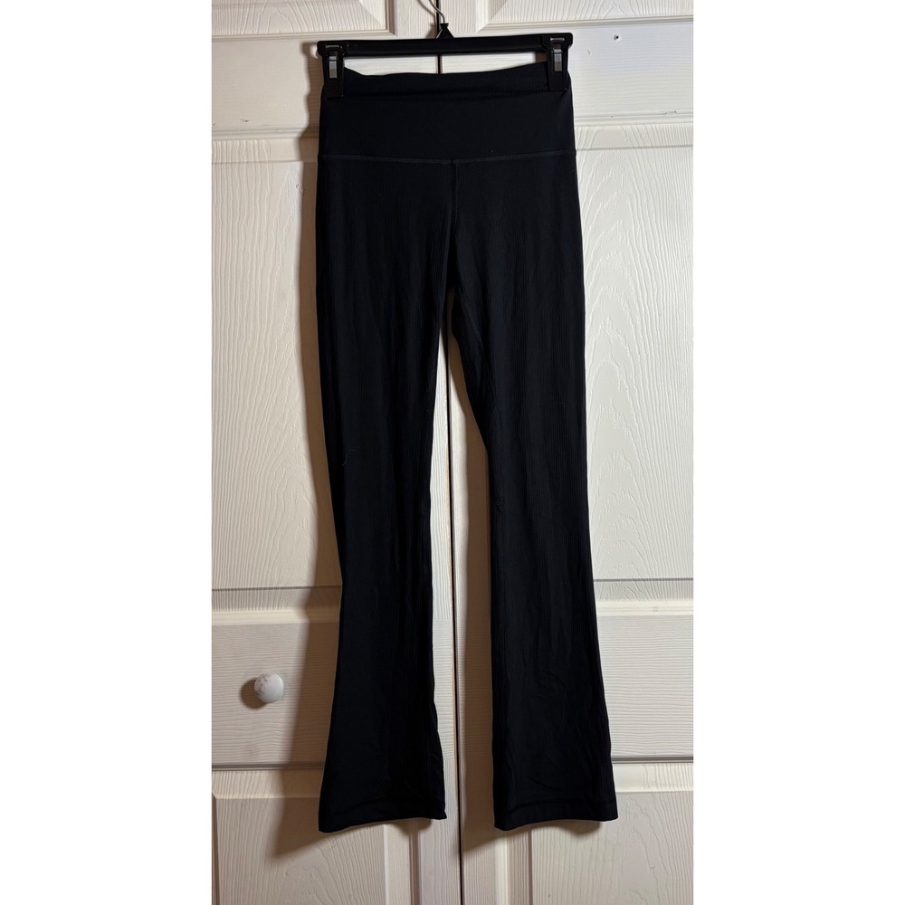 Lululemon Align High-Rise Mini Flared Pant Ribbed Black Size 4 LW5GDRS